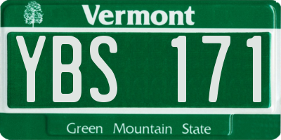 VT license plate YBS171