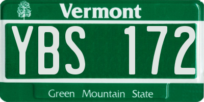 VT license plate YBS172