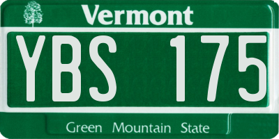 VT license plate YBS175