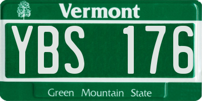 VT license plate YBS176
