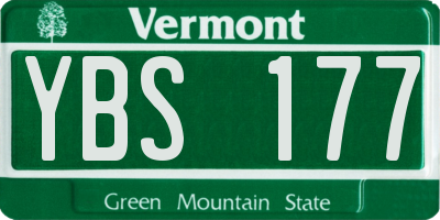 VT license plate YBS177