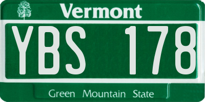 VT license plate YBS178