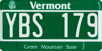VT license plate YBS179