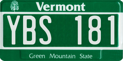 VT license plate YBS181