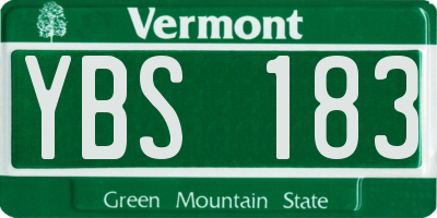VT license plate YBS183