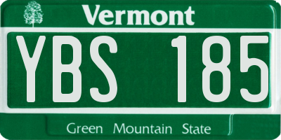 VT license plate YBS185