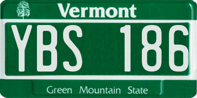 VT license plate YBS186