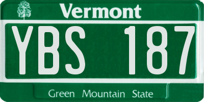 VT license plate YBS187