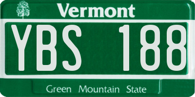 VT license plate YBS188