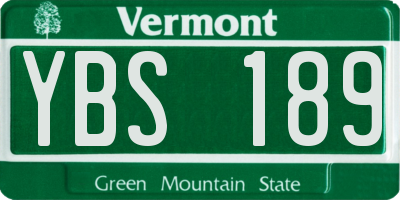 VT license plate YBS189