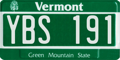 VT license plate YBS191