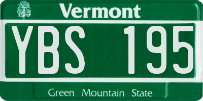 VT license plate YBS195