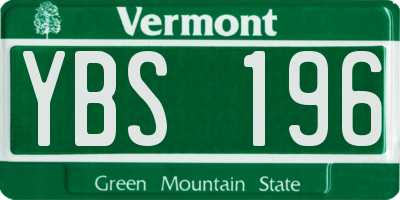 VT license plate YBS196