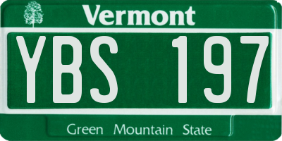 VT license plate YBS197