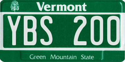 VT license plate YBS200