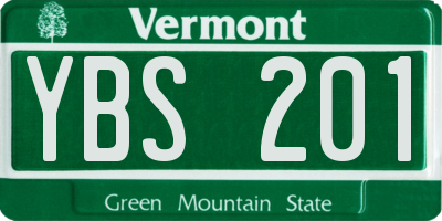 VT license plate YBS201
