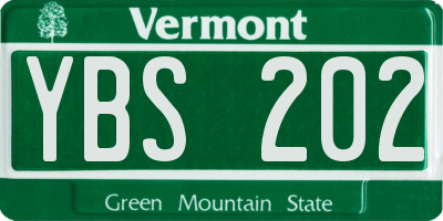 VT license plate YBS202