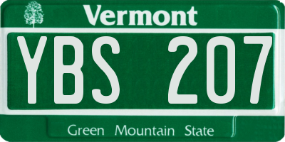 VT license plate YBS207