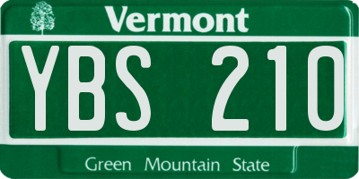 VT license plate YBS210