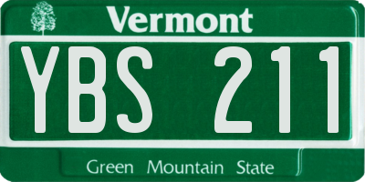 VT license plate YBS211
