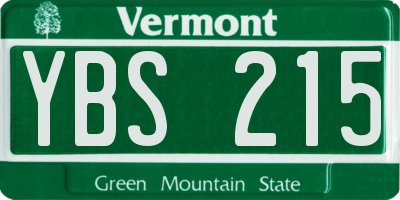 VT license plate YBS215