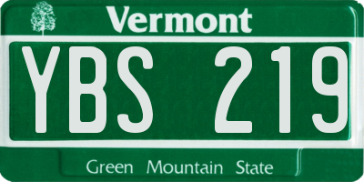 VT license plate YBS219