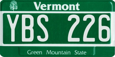 VT license plate YBS226