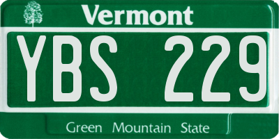 VT license plate YBS229
