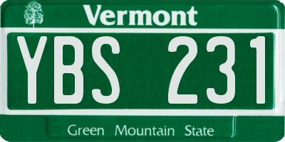 VT license plate YBS231