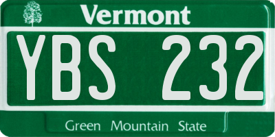 VT license plate YBS232