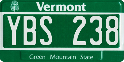 VT license plate YBS238