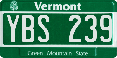 VT license plate YBS239
