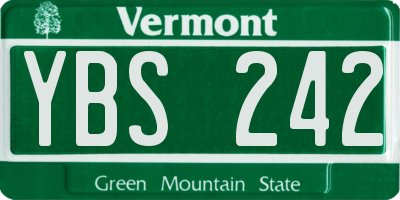 VT license plate YBS242