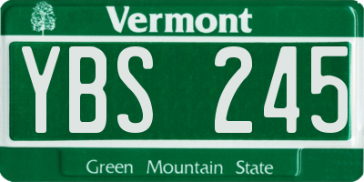 VT license plate YBS245
