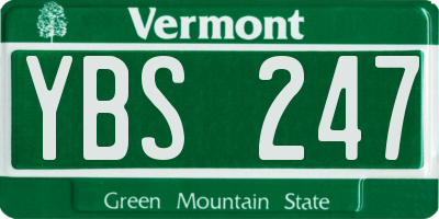 VT license plate YBS247