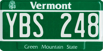 VT license plate YBS248