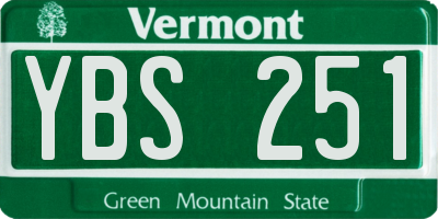 VT license plate YBS251