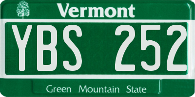 VT license plate YBS252