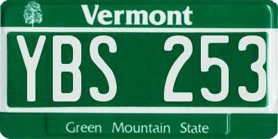 VT license plate YBS253