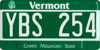 VT license plate YBS254