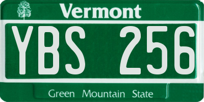 VT license plate YBS256