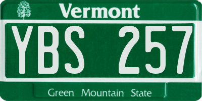 VT license plate YBS257