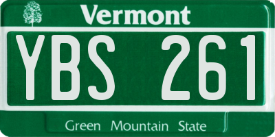 VT license plate YBS261
