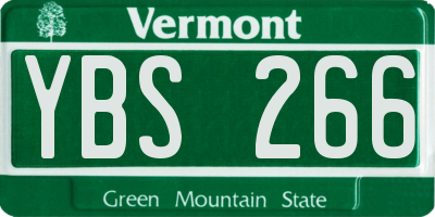 VT license plate YBS266