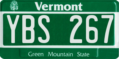 VT license plate YBS267