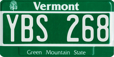 VT license plate YBS268