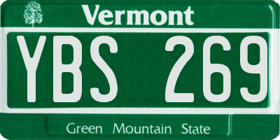 VT license plate YBS269