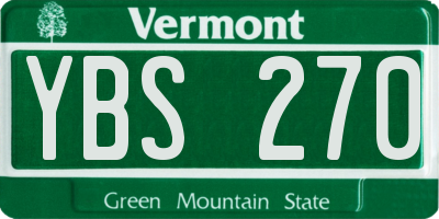 VT license plate YBS270