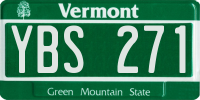VT license plate YBS271