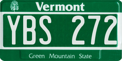 VT license plate YBS272